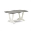 Pemberly Row 6-Piece Acacia Wood Dining Set in Linen White & Cement Finish
