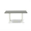 Pemberly Row 6-Piece Acacia Wood Dining Set in Linen White & Cement Finish