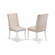 Pemberly Row 7-Pc Wood Dining Table Set with Linen Upholstery in Cream