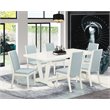 Pemberly Row 7-Piece Wood Dining Room Set in Linen White & Baby Blue