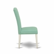Pemberly Row 5-Piece Dining Set with White Finish and Pond PU Chairs