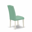 Pemberly Row 5-Piece Dining Set with White Finish and Pond PU Chairs