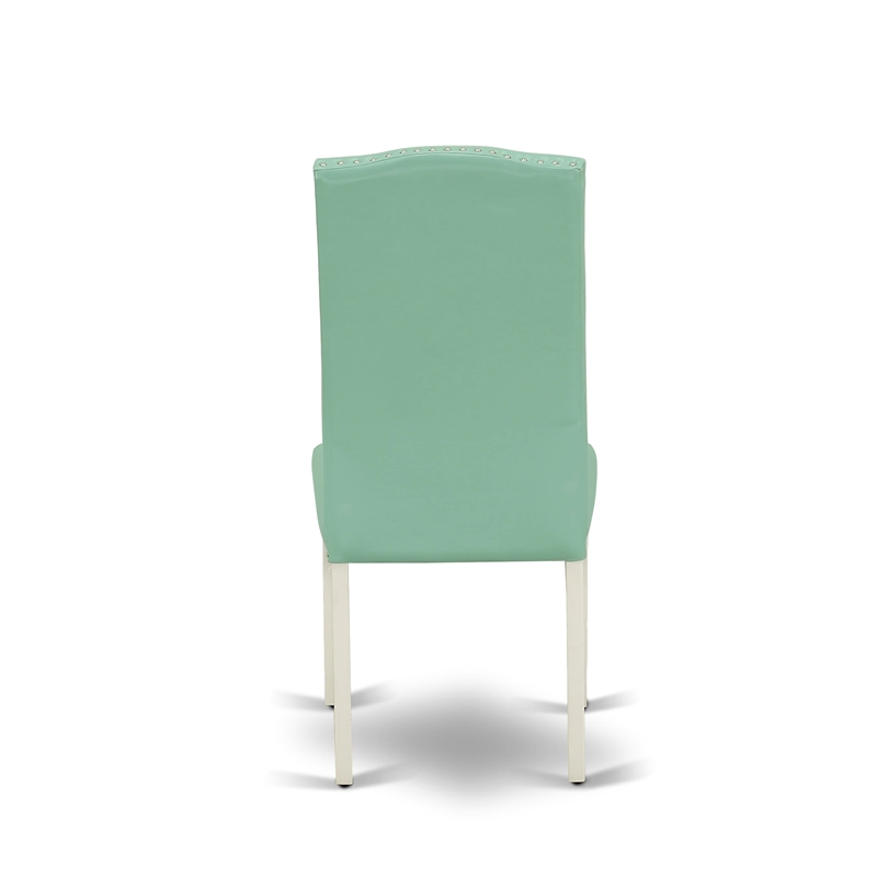 Pemberly Row 5-Piece Dining Set with White Finish and Pond PU Chairs