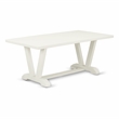 Pemberly Row 5-Piece Dining Set with White Finish and Pond PU Chairs