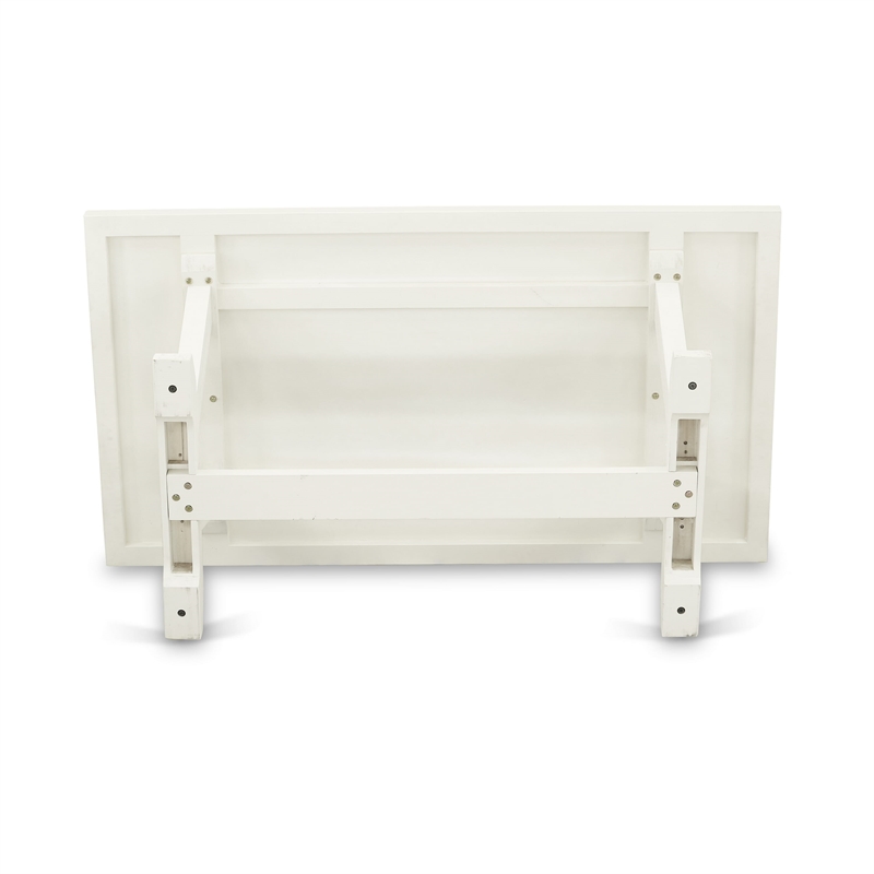 Pemberly Row 5-Piece Dining Set with White Finish and Pond PU Chairs