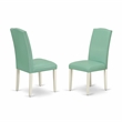 Pemberly Row 5-Piece Dining Set with White Finish and Pond PU Chairs