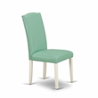 Pemberly Row 5-Piece Dining Set with White Finish and Pond PU Chairs