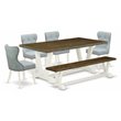 Pemberly Row 6-Piece Wood Kitchen Set in Linen White and Baby Blue