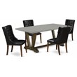 Pemberly Row 5-Piece Wood Dining Set in Distressed Jacobean Brown