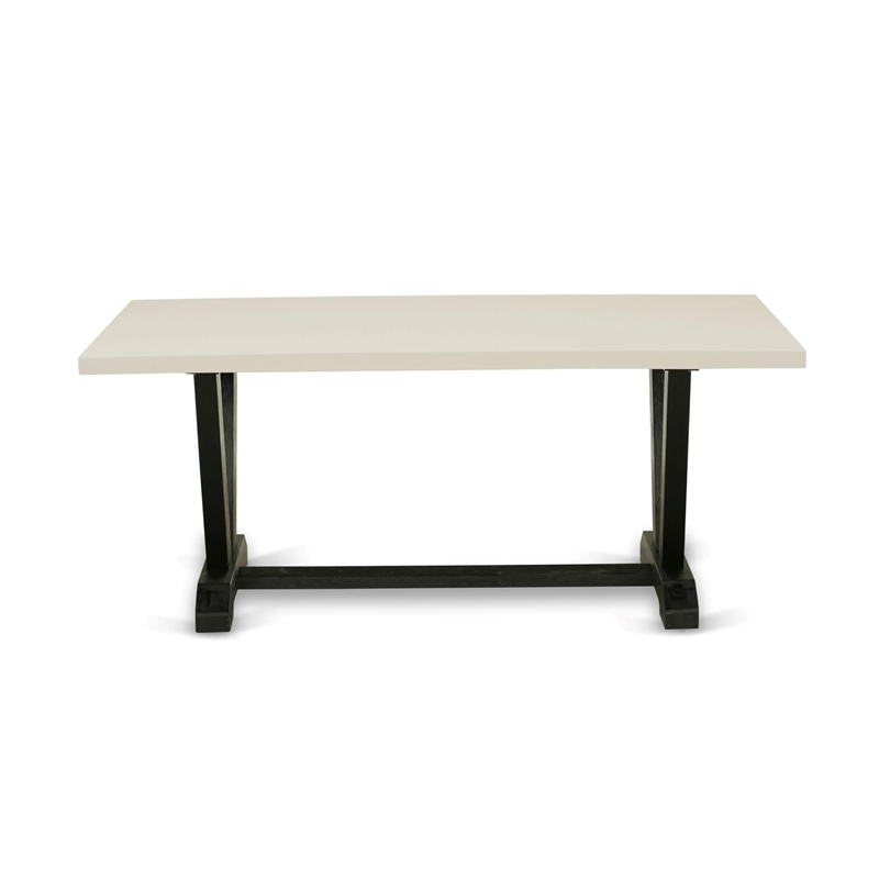 Pemberly Row 5-Piece Rubberwood Dining Table Set in White and Black