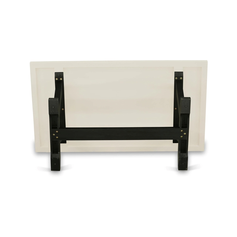 Pemberly Row 6-Piece Dining Table Set with Rubberwood in Linen White