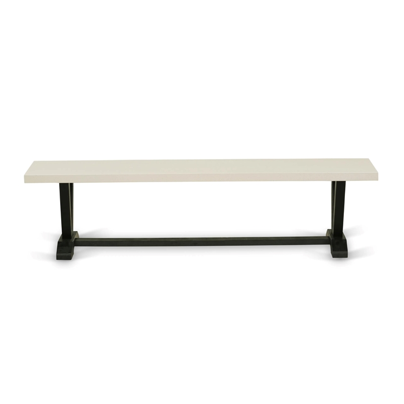 Pemberly Row 6-Piece Dining Table Set with Rubberwood in Linen White