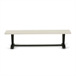 Pemberly Row 6-Piece Dining Table Set with Rubberwood in Linen White