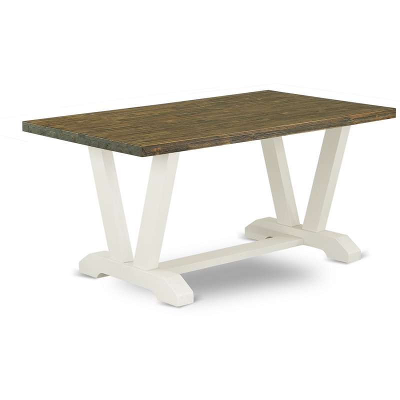 Pemberly Row 5-Piece Wood Dining Table Set in Linen White Finish