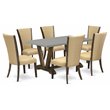 Pemberly Row 7-Piece Wood Dining Set in Brown and Cement Finish