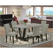 Pemberly Row 7-Piece Wood Dining Set in Black and Shitake Finish