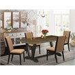 Pemberly Row 5-Piece Wood Dining Set in Distressed Jacobean/Black
