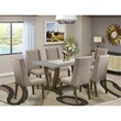 Pemberly Row 7-Piece Kitchen Set in Dark Khaki Brown with Parson Chairs