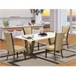 Pemberly Row 5-Piece Acacia Wood Kitchen Set in Linen White Finish