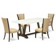 Pemberly Row 5-Piece Acacia Wood Kitchen Set in Linen White Finish