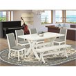 Pemberly Row 6-Piece Wood Dining Set in Black and Shitake Finish