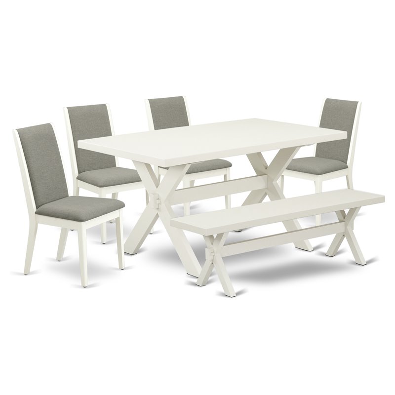 Pemberly Row 6-Piece Wood Dining Set in Black and Shitake Finish