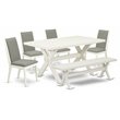 Pemberly Row 6-Piece Wood Dining Set in Black and Shitake Finish