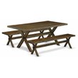 Pemberly Row 3-Piece Wood Dining Room Set in Distressed Jacobean