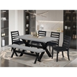 Pemberly Row 6-Piece Dining Table Set with Cement Top and Linen Seats