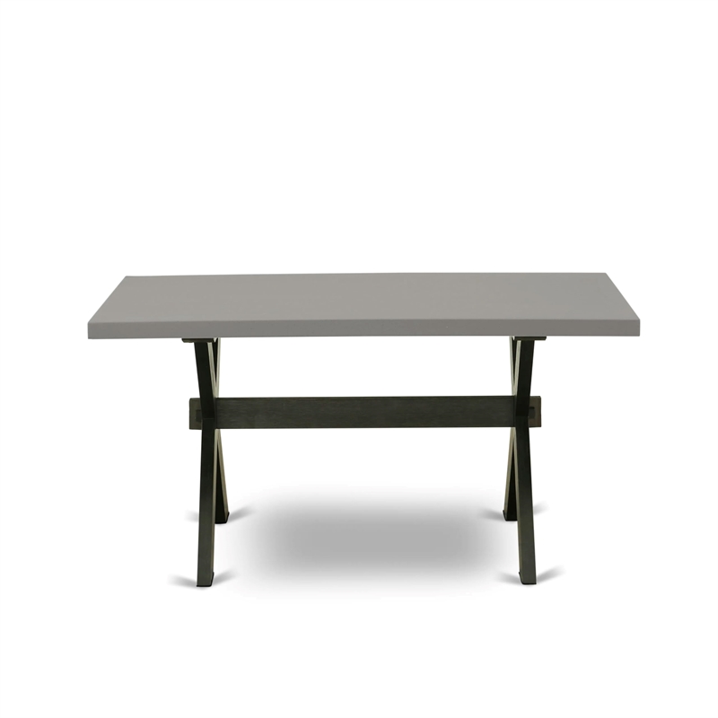 Pemberly Row 6-Piece Dining Table Set with Cement Top and Linen Seats