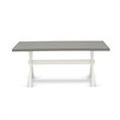 Pemberly Row 7-Piece Wood Dining Set in Cement/Cream/Linen White Finish