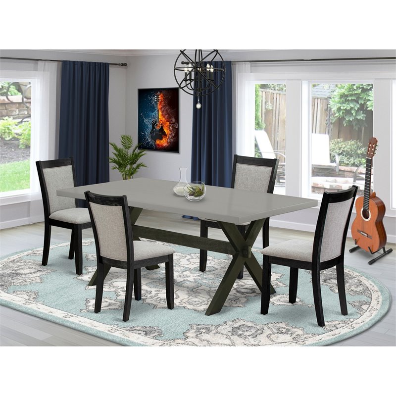 Pemberly Row 5-Piece Acacia Wood Dining Set in Multi-Color Finish