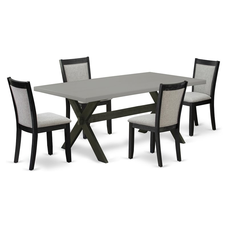 Pemberly Row 5-Piece Acacia Wood Dining Set in Multi-Color Finish