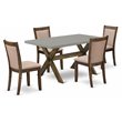 Pemberly Row 5-Piece Acacia Wood Dining Set in Khaki Gray and Cement