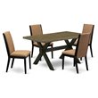 Pemberly Row 5-Piece Wood Kitchen Dining Set in Wire Brushed Black