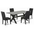 Pemberly Row 5-Piece Rubberwood Dinette Set in Linen White and Smoke