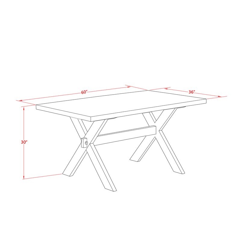 Pemberly Row 5-Piece Wood Dining Set with PU Leather in Jacobean