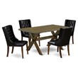 Pemberly Row 5-Piece Wood Dining Set with PU Leather in Jacobean