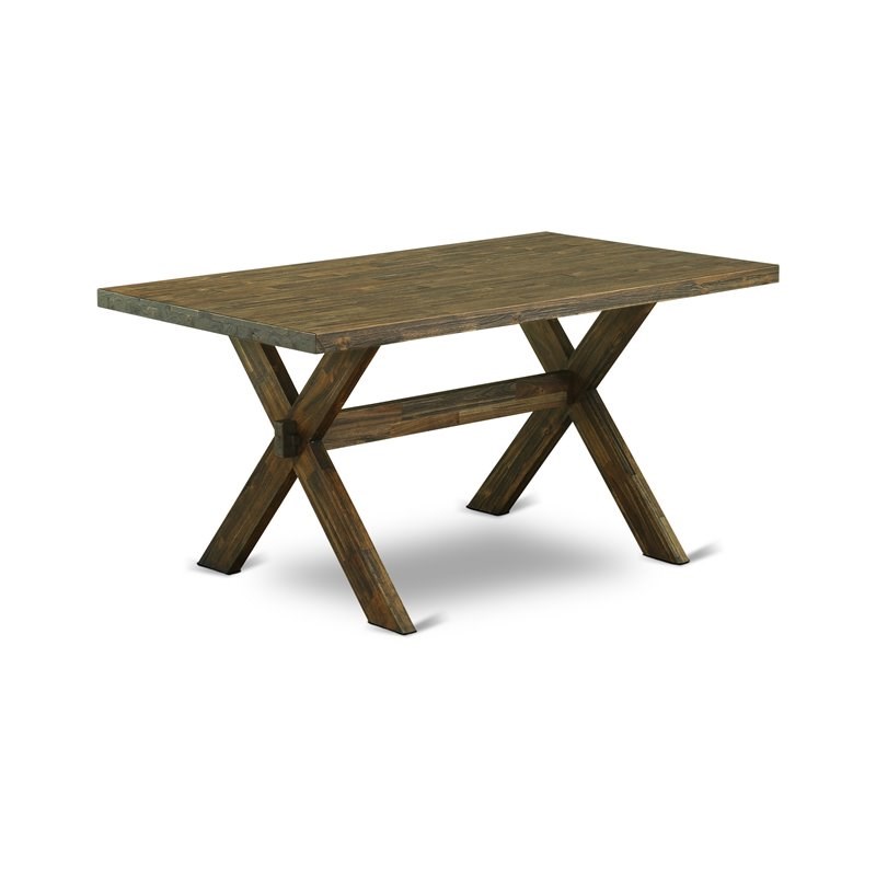 Pemberly Row 5-Piece Wood Dining Set with PU Leather in Jacobean