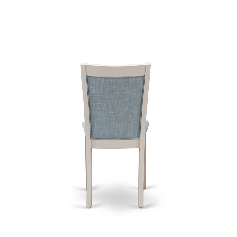 Pemberly Row 5-Piece Mid-Century Dining Set in Linen White and Jacobean