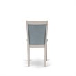 Pemberly Row 5-Piece Mid-Century Dining Set in Linen White and Jacobean