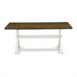 Pemberly Row 5-Piece Mid-Century Dining Set in Linen White and Jacobean