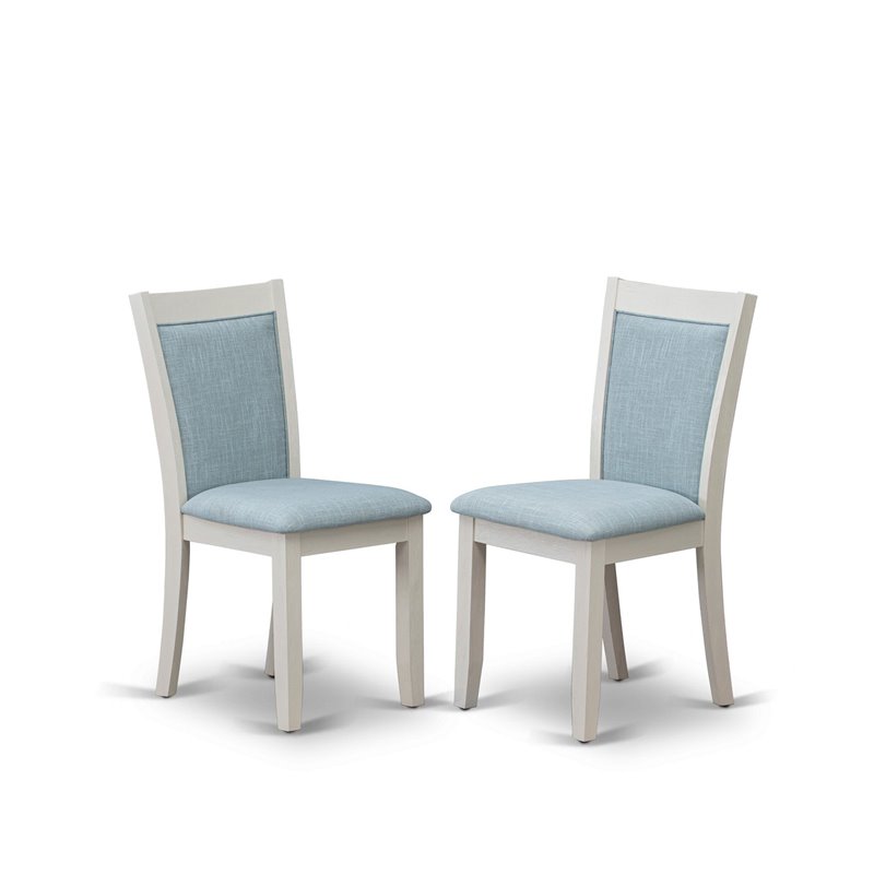 Pemberly Row 5-Piece Mid-Century Dining Set in Linen White and Jacobean