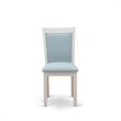 Pemberly Row 5-Piece Mid-Century Dining Set in Linen White and Jacobean