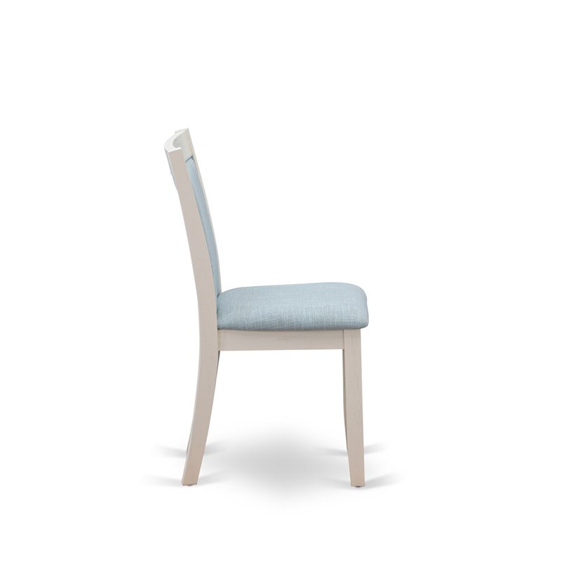 Pemberly Row 5-Piece Mid-Century Dining Set in Linen White and Jacobean