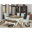 Pemberly Row 6-Piece Wood Kitchen Table Set with Baby Blue Finish