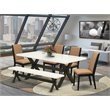 Pemberly Row 6-Piece Wood Dining Set with Bench in Black/Light Sable
