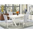 Pemberly Row 5-Piece Wood Dining Table Set in Linen White Finish