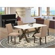 Pemberly Row 5-Piece Wood Dining Set in Brown/Light Sable Finish
