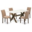 Pemberly Row 5-Piece Wood Dining Set in Brown/Light Sable Finish